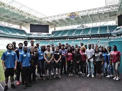 Stadium group photo