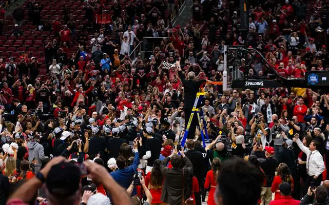 celebration at men's basketball game