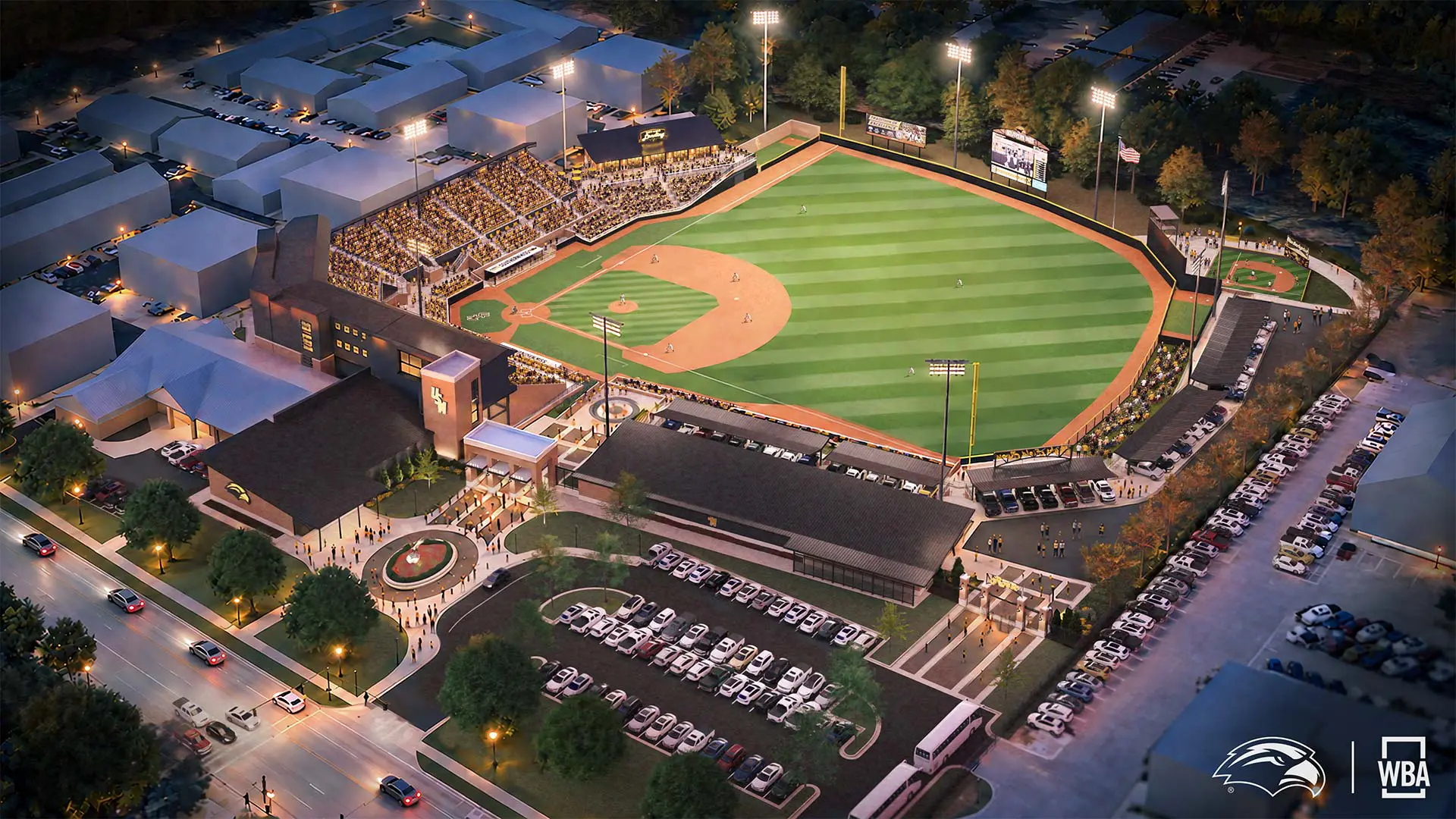 Aerial rendering of the new Right Field entry plaza