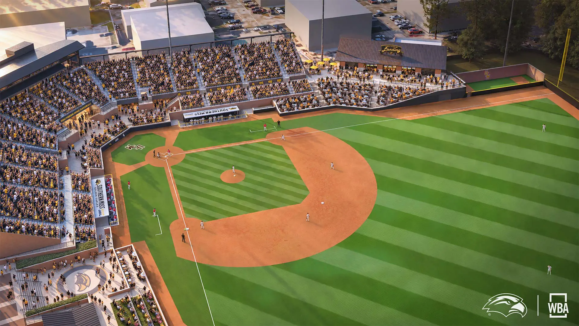 Aerial rendering of the new Left Field Landing