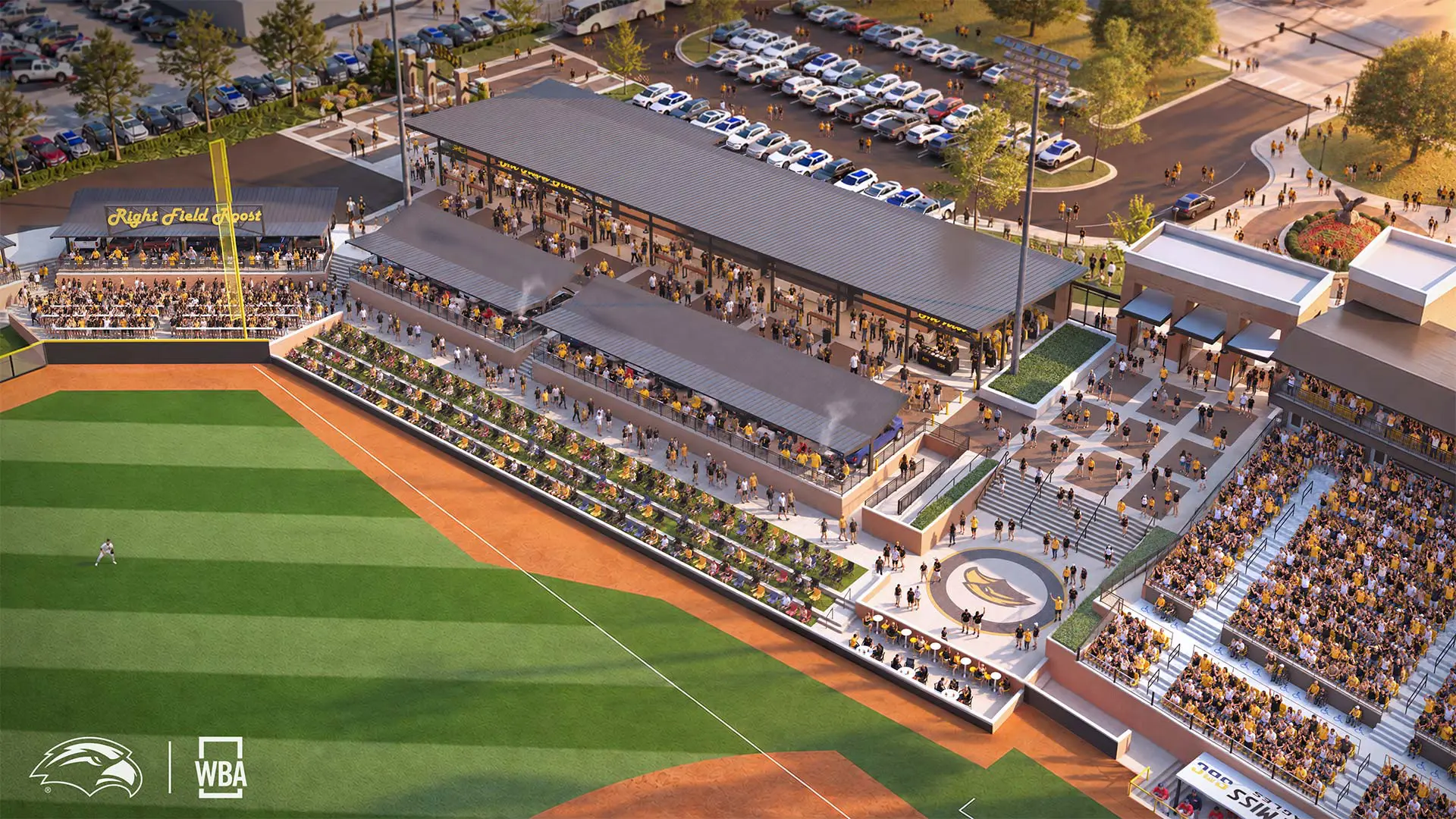 Renovated Right Field Roost with terraced seating